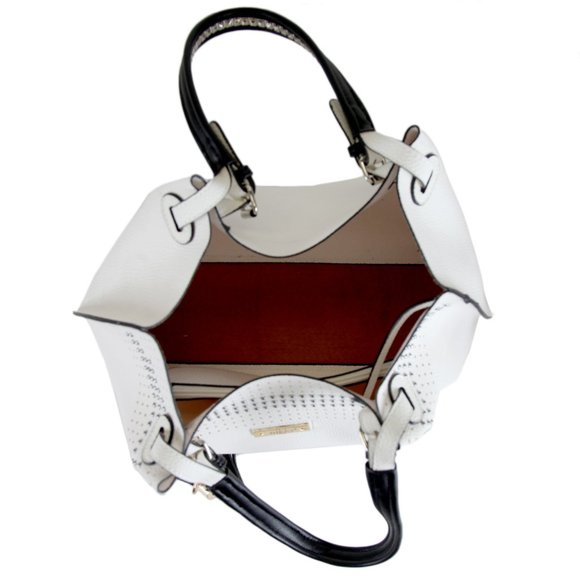 New Nikky Women's White Satchel Shoulder Bag with Zipper Pouch NK10005-WHITE - Picture 6 of 6
